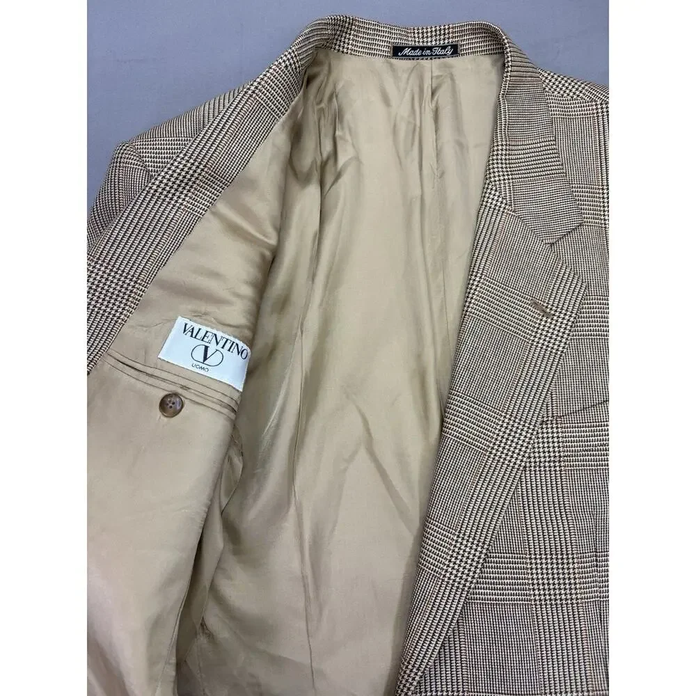 VTG Valentino Uomo Blazer 41RMen’s Silk Virgin Wool Blend Made In Italy Designer